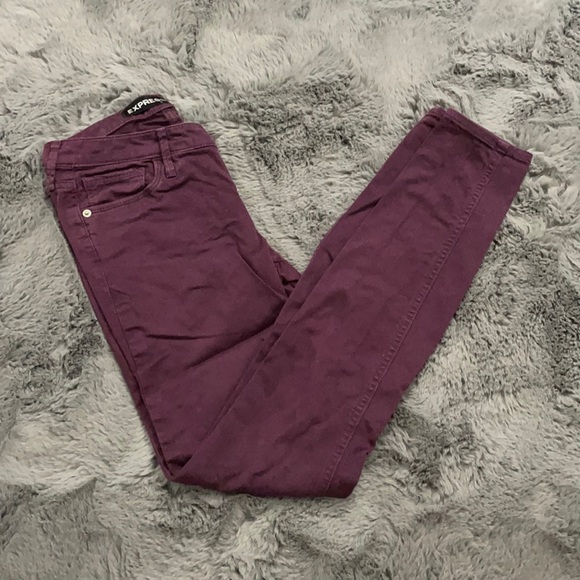 Express Stella Purple 5 Pocket Skinny Jean - Picture 1 of 9